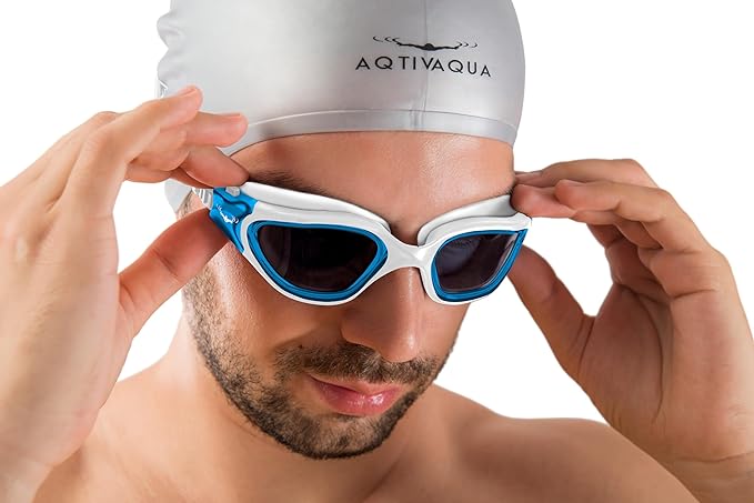 AqtivAqua Swimming Goggles, DX Wide View Swim Goggles for Adult Men Women, Anti Fog No Leaking
