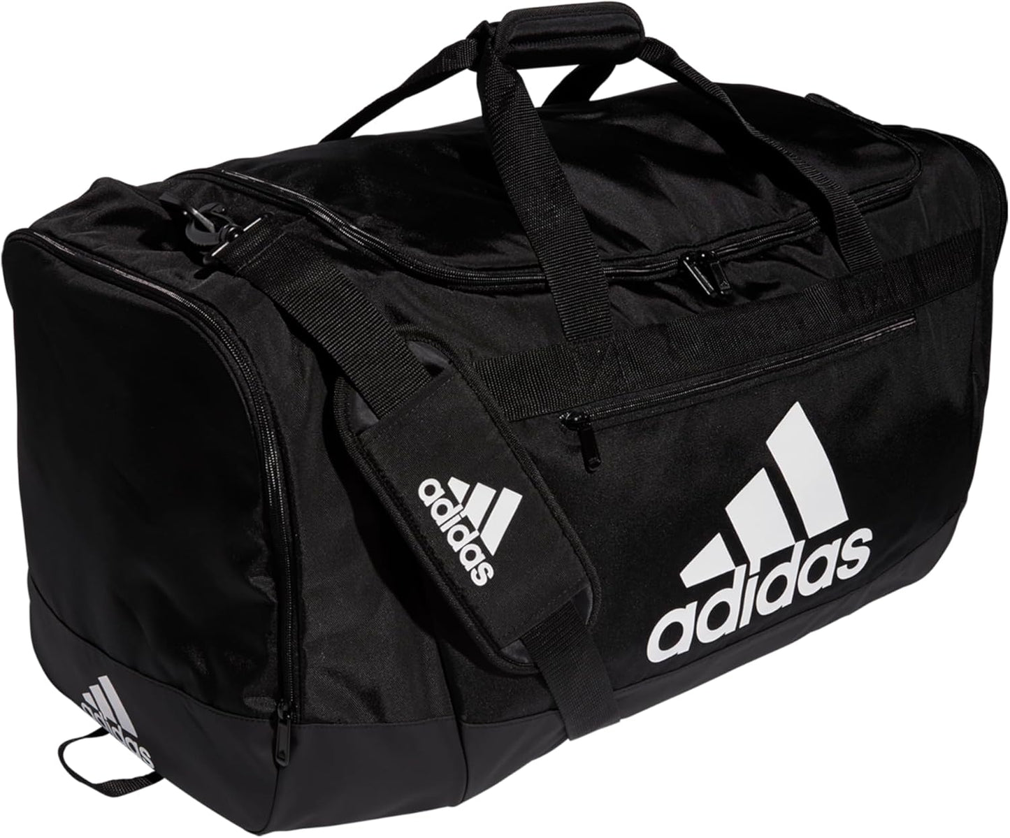 adidas Unisex Defender 4.0 Gym Duffel Bag for Men and Women, Black/White, Large (110L)
