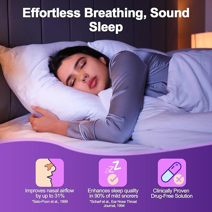Nasal Strips for Snoring, 100 Count Extra Strength Nose Strips for Breathing, Anti Snoring Devices for Sports and Sleep, Help Stop Snoring, Relieve Nasal Congestion, Drug-Free,Deeper Sleep