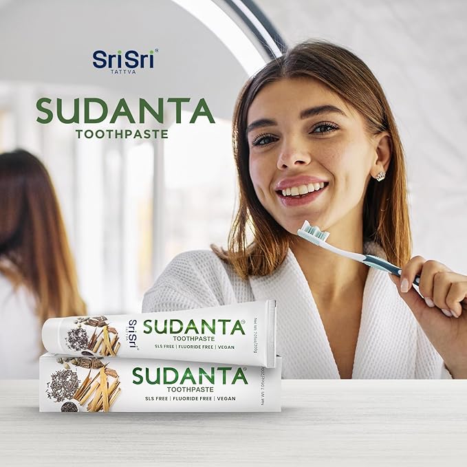 Sudanta 200g Herbal Fluoride-Free, Paraben-Free, Vegan, Natural Toothpaste with Ayurvedic Herbs