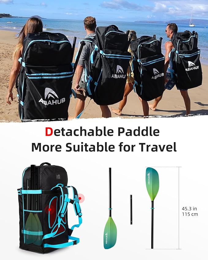 Abahub Adjustable Kayak Paddle 210-230 cm/ 230-250 cm Floating Kayaking Oars Boating Oars Canoeing Oars Black