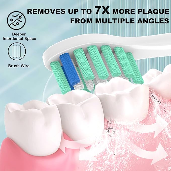 Replacement Heads Compatible with Philips Sonicare Toothbrush C1 C2 C3 A3 W3 G2 G3 4100 5100 6100 1100 2100 3100, Toothbrush Heads Brush Head, 12 Black