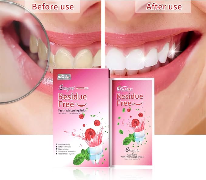 Teeth Whitening Strips for Sensitive Teeth - Results in 7 Days, Rave Reviews, Professional, 7 Non-Slip Strips Whitestrip Stains Remover for Coffee, Wine, Tobacco, Smoking