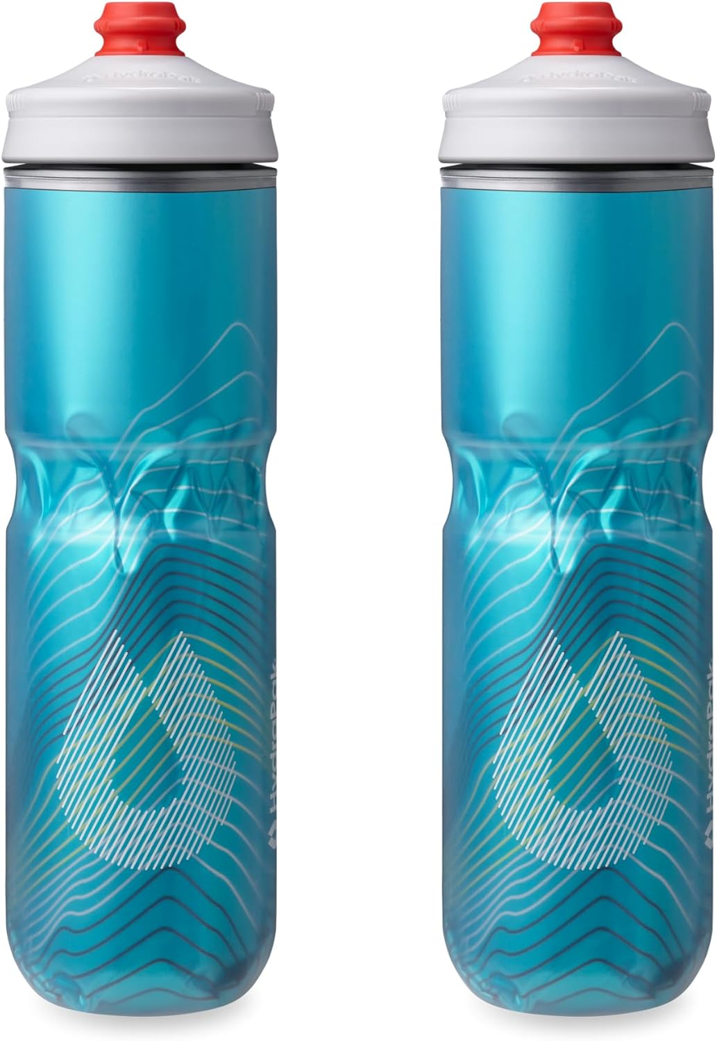 HydraPak Polar Surge Insulated Bike Water Bottle 2-Pack (20oz or 24oz) - High Flow, Fits Most Bike Cages, For Cycling & Sports