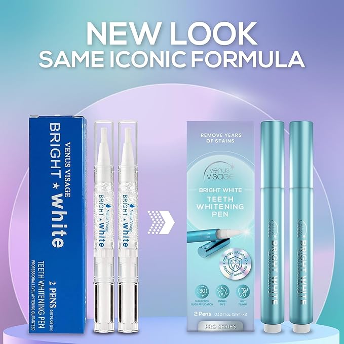 Venus Visage Teeth Whitening Pen (1 Pack) - Effective Teeth Whitening Gel - 10+ Uses - Professional Formula - Mint Flavor - No Sensitivity