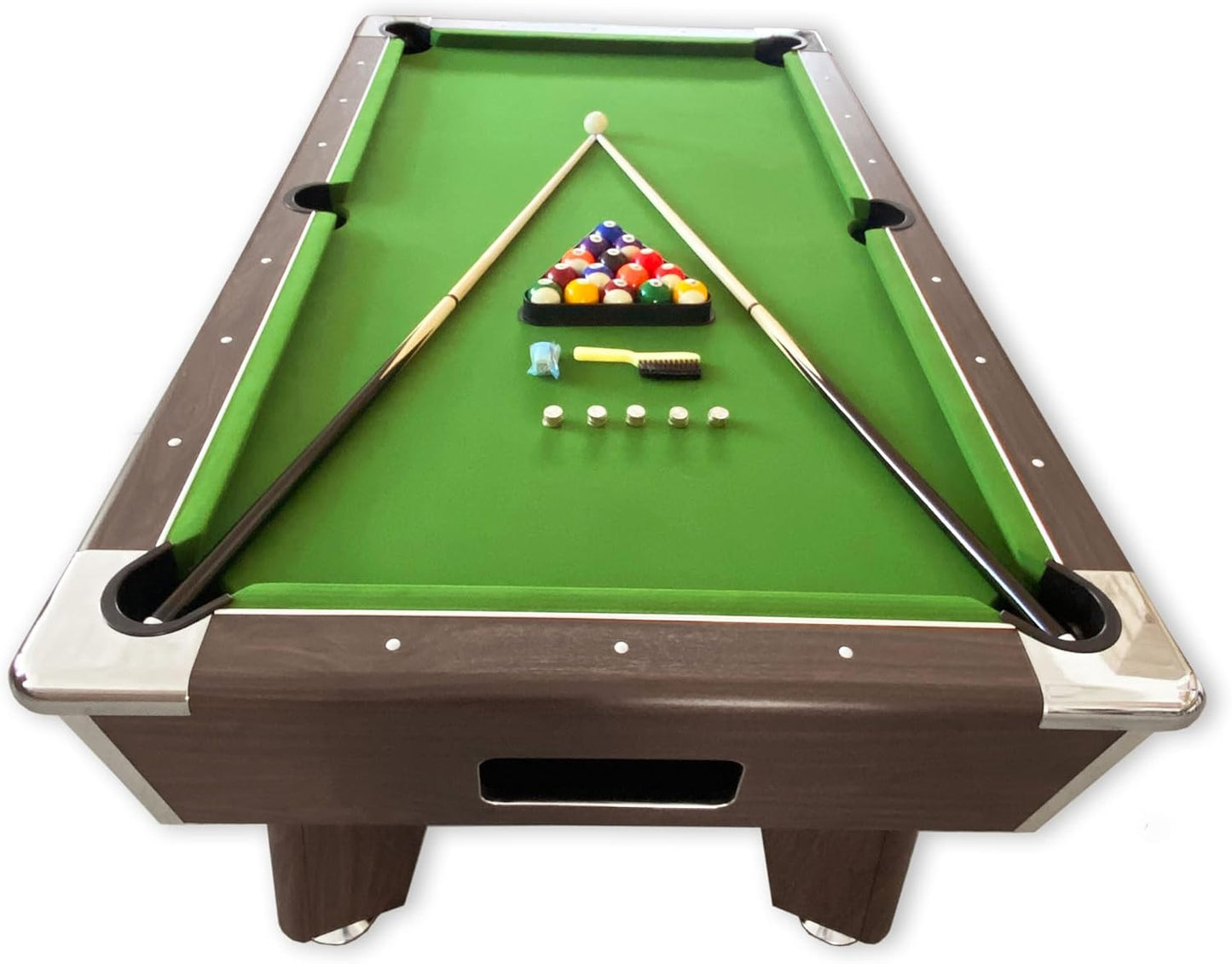 7ft Pool Table Coin Operated Billiard Table Green Felt - Competition