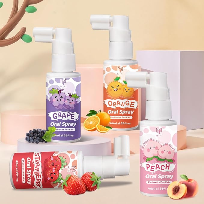 Kids Oral Spray, Toddler Toothpaste Helper for Daily Oral Care and Fresh Breath,Fruit-Flavored, Probiotic Oral Spray for Child (1Pack, Grape)