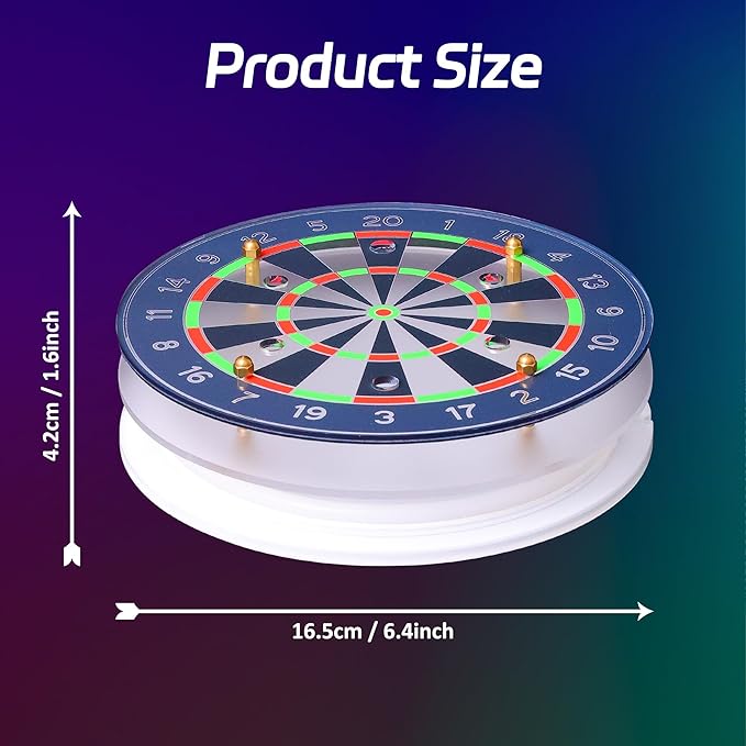 Light Up Dart Holder, Acrylic Dart Holder with Multiple Color Modes and Brightness Adjustment Function with Remote Control, Birthday Christmas Dart Gifts for Men or Darts Enthusiasts