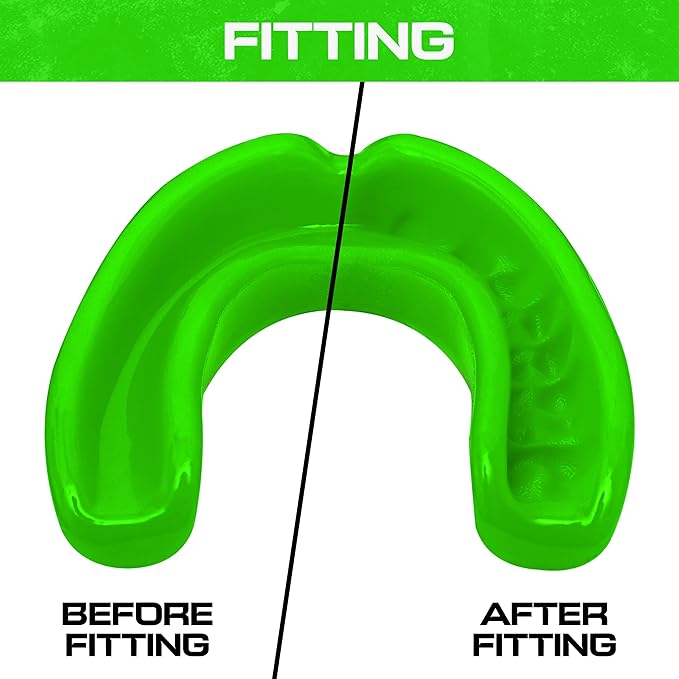 Sports Mouth Guard for Kids,Youth,Boys,Girls,Child Teen Mouthguard with Case (BPA Free) for Boxing, Martial Arts,MMA Karate,Lacrosse,Football,Soccer and All Contact Sports (Flu Green)