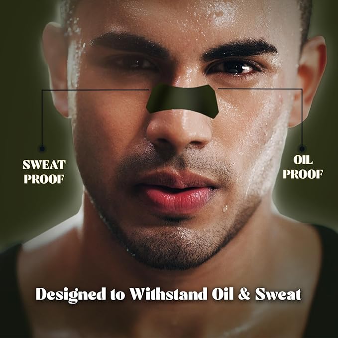 Nasal Strips for Snoring (60 Count) Nasal Strips for Sleeping - Nose Strips for Breathing | Athletic Nasal Strips | Wide Body | Oil & Sweat Proof Adhesive | Extra Strength| Size Fits All. USA Brand