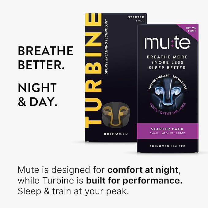 Mute Nasal Dilator Snoring Solution | Starter Pack | Snore Less & Sleep Better | Nasal Strip Alternative | Comfortable Breathing Aids for Better Sleep & Improved Airflow