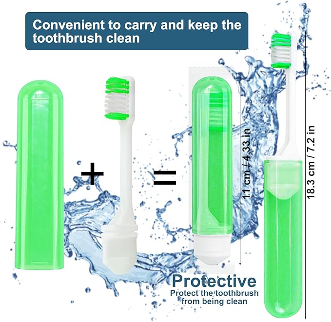 Travel Size Toothbrush Bulk Disposable Toothbrushes Individually Wrapped ,Mini Toothbrush With Toothbrush Cover Folding Toothbrushes Camping Toothbrush for Camping,Hiking,Traveling,School (10)