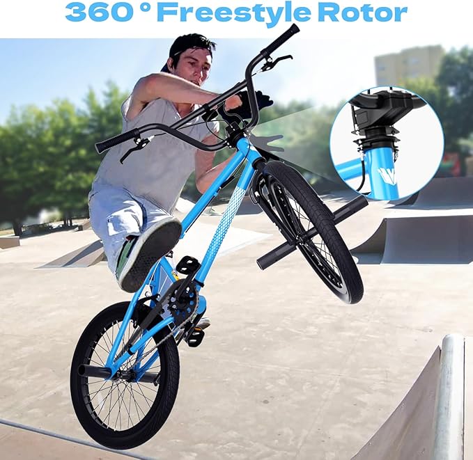 67i Boys BMX Bike 18/20 Inch Ages 8-12 Kids Bicycle with Front Rear U Brake Adjustable Seat Iron Fork 2.09" Wide Tires