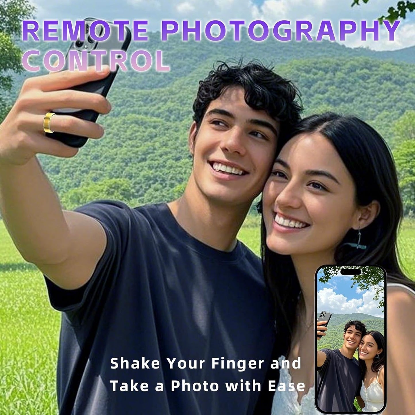 Activity Tracker Ring for Men Women – Smart Health Ring with Heart Rate, SpO2, Blood Pressure, Sleep Monitoring, Step & Calorie Counter, 5ATM Waterproof, No Subscription Fee (Gold 9)