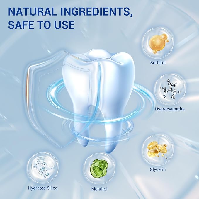7.5% Hydroxyapatite Toothpaste – Fluoride-Free Whitening & Enamel Support, Gentle Nano Formula for Sensitive Teeth, Fresh Mint, Natural Daily Care