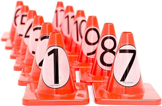 LVL10 Pro Training Cones - 6" Soccer Training Cones for Sports - for Basketball, Football, Basketball and Agility Drills - Soccer Field Markers That Won't Crack, Slide or Fly