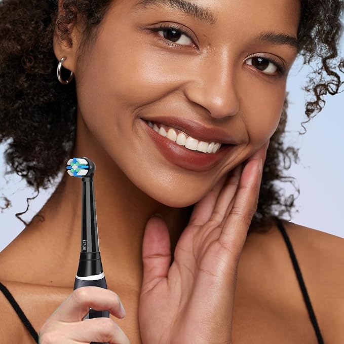 10PCS Replacement Heads Compatible with Oral B iO 3 4 5 6 7 8 9 10 Series Electric Toothbrush,Toothbrush Heads Compatible with Oral B iO Replacement Heads, Medium Bristles for Effective Cleaning,BLACK