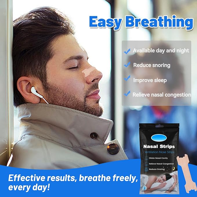120PCS Nose Strips for Breathing,Extra Strength Nasal Strips for snoring,Suitable for Nasal Congestion & snoring (120)