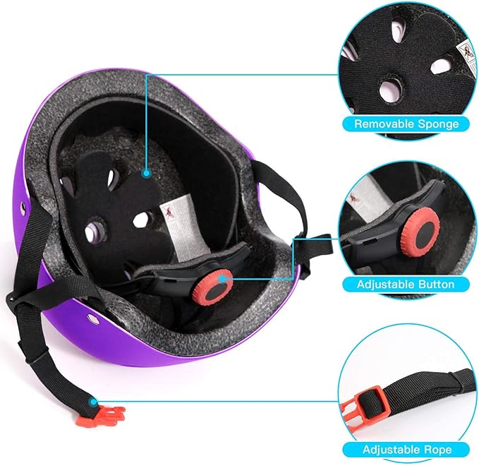 Adjustable Helmet for Ages 3-16 Kids Toddler Boys Girls Youth,Protective Gear with Elbow Knee Wrist Pads for Multi-Sports Skateboarding Bike Riding Scooter Inline skatings Longboard Roller Skate