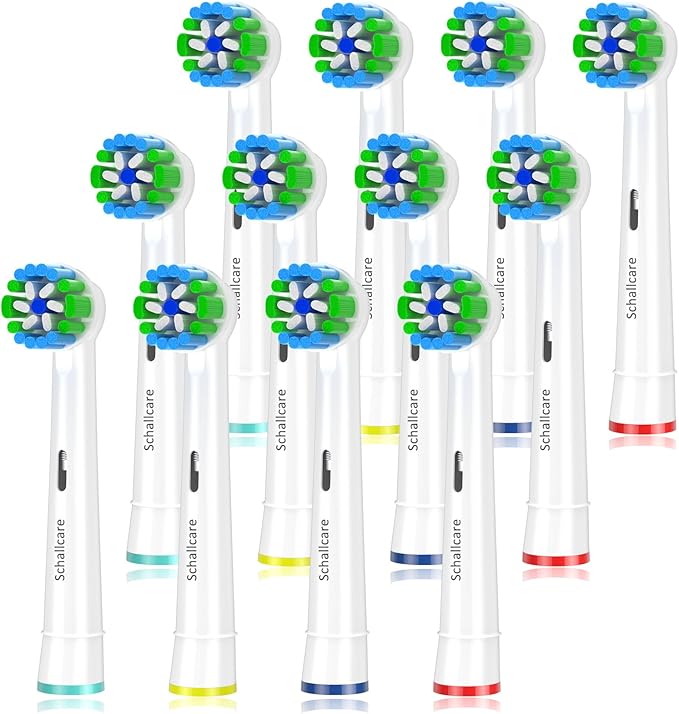Precision Replacement Toothbrush Heads Compatible with Braun Oral b 7000/Pro 1000/3000/8000/9600/ 5000/Genius and Smart Electric Toothbrush (White-12pcs)