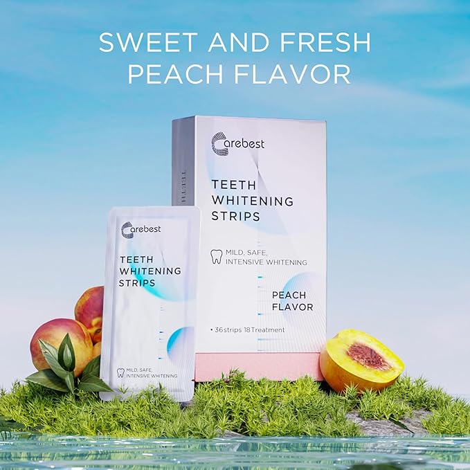 Teeth Whitening Strips 18 Treatments,Enamel Safe Strips Whitening Without The Harm,Non-Slip Whitening Strips for Sensitive Teeth