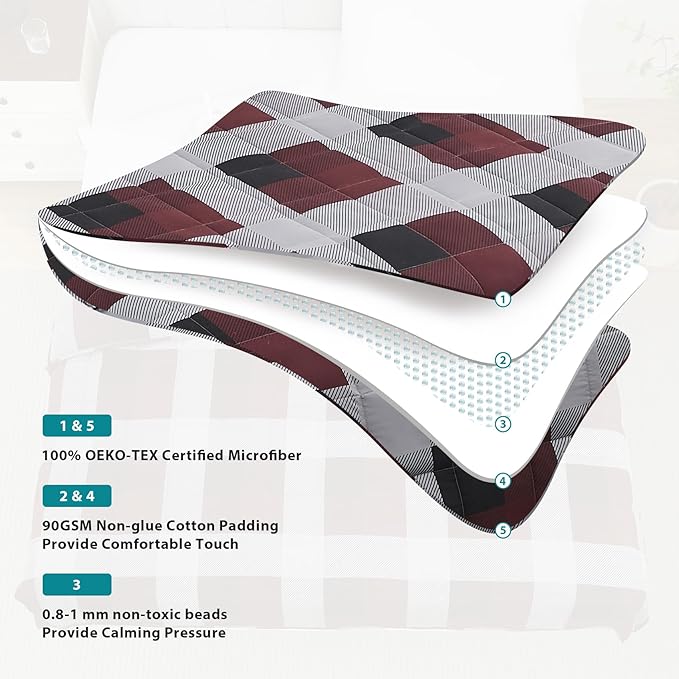 L'AGRATY Weighted Blanket - 60"x80" 25lbs Cooling Breathable Heavy Blanket Microfiber Material with Glass Beads Big Blanket for Adult All-season Summer Fall Winter Soft Thick Comfort Blanket