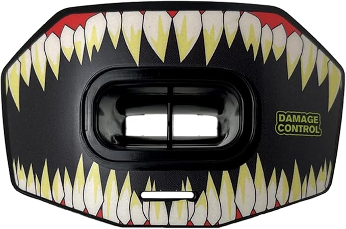 DAMAGE CONTROL Youth Football Mouth Guard – Breathable No Boil Mouthpiece, Protects Lips & Teeth, Works with Braces, Includes Helmet Strap – Sports Gear & Accessories (Symbite)