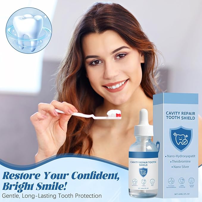 Nudenta Odontic Repair,Cavity Healing Tooth Armor Liquid–Nano Hydroxyapatite Remineralization Complex for Cavity Repair，Protects Tooth Enamel and Helps Keep Gum Healthy- 60 ML 2PCS