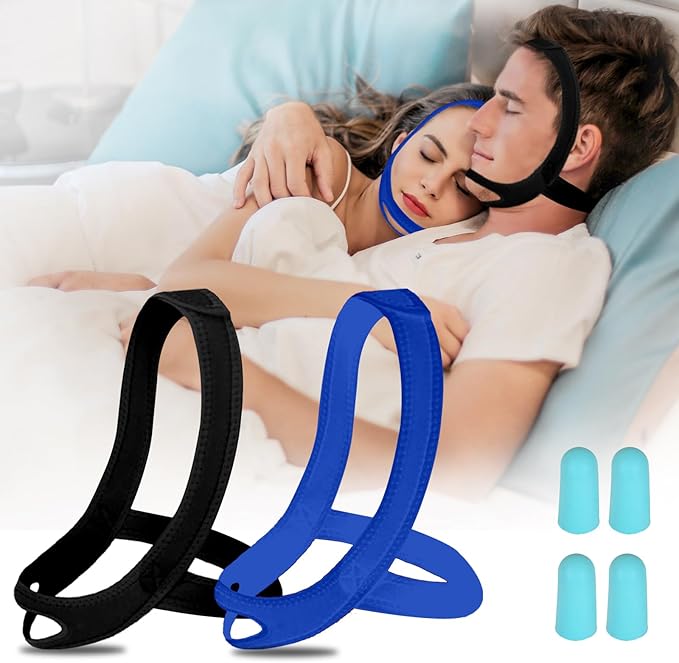 Snoring Chin Strap for Users, 2 Pack Adjustable Jaw Support Chin Strap to Keep Mouth Closed, Soft Snoring for Men Women, Lightweight Reusable, Snoring Dry Mouth, Comfort Fit Nighttime Sleeping Aid