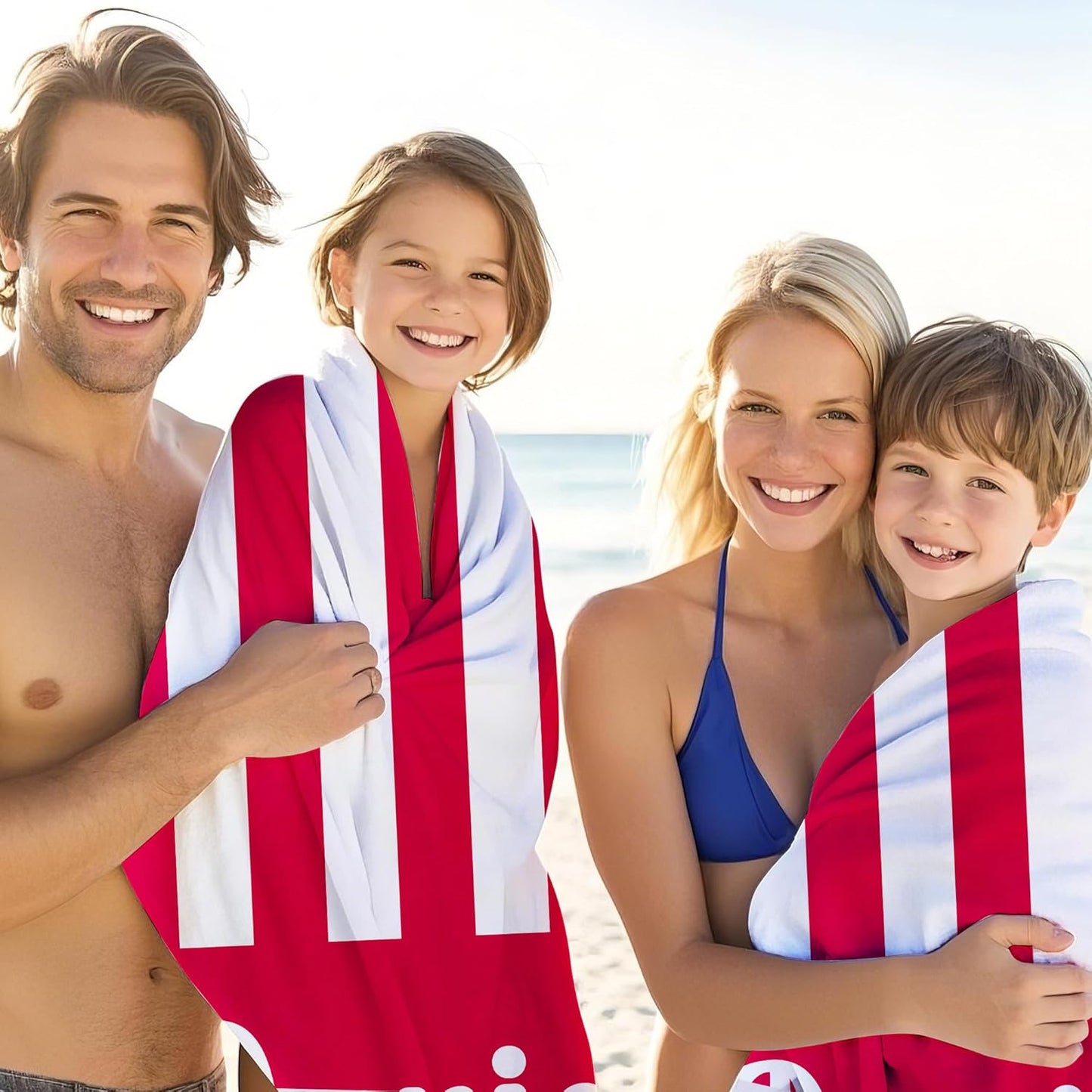 JML Personalized Beach Towel with Name, Custom Cabana Stripe Beach Towel, Customized Microfiber Pool Towel, Quick Dry & Absorbent Swim Towel for Adult,Mother's Day, Birthday, Summer Holiday,Vacation