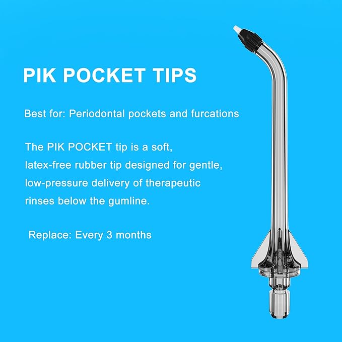 Replacement Head for COSLUS Water Flosser, Replacement Periodontal/Pocket Tips Oral Irrigator Jet Tip Only Compatible COSLUS C20 (F5020E), E40 (WFP14), C31 (F5023), C50, and C51 Water Flosser