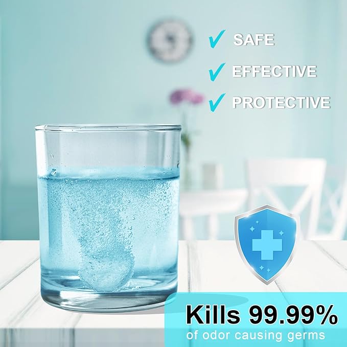 MySmile Retainer Cleaner with 120 Denture Cleaning Tablets, Quickly Remove Odors, Discoloration Stains & Plaque from Aligner, Mouth Guard, Night Guard and More Dental Appliances (Mint+Orange Flavor)