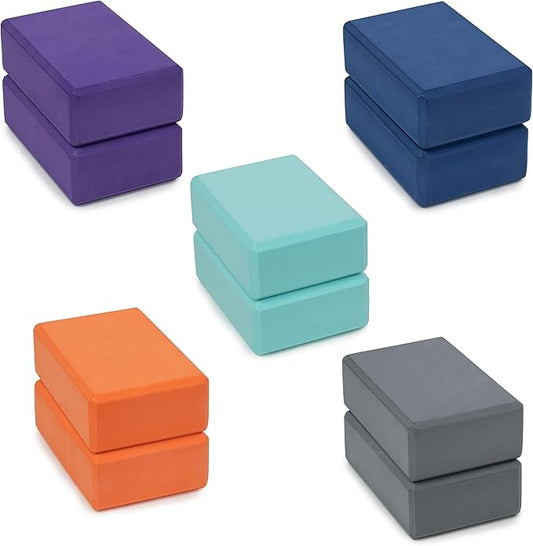 3" Yoga Block, 10 Pack Bulk EVA Foam Yoga Blocks, Firm and Supportive Yoga Brick, Balance Foam for Stretching, Pilates, and Workout, 3" x 6" x 9"