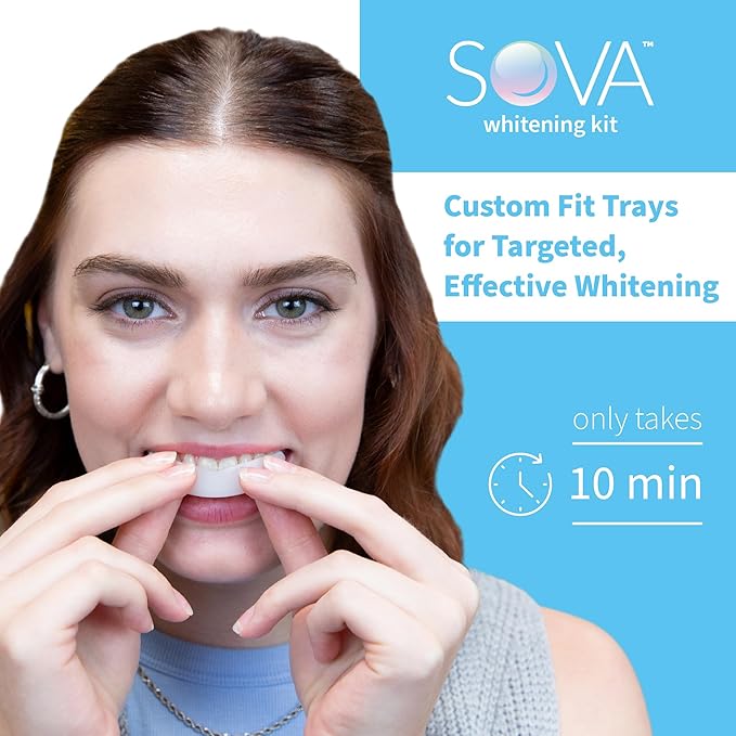 SOVA White - Teeth Whitening Kit - Includes 2 Custom-Fit Trays, 5 Whitening Gel Applicators & Protective Case - Peroxide for Extreme Whitening - BPA, Latex, Phthalates & PVC Free