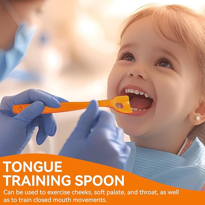 4PCS Tongue Trainer, Plastic Tongue Tip Exerciser Portable Oral Lips Exerciser Plastic Perceiving Recovery Tool for Dysarthria(Orange)