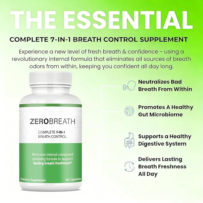 7-in-1 bad breath solution丨Zero Breath Bad Breath Capsules Eliminate Bad Breath at it's Source & Feel Confident in Every Conversation