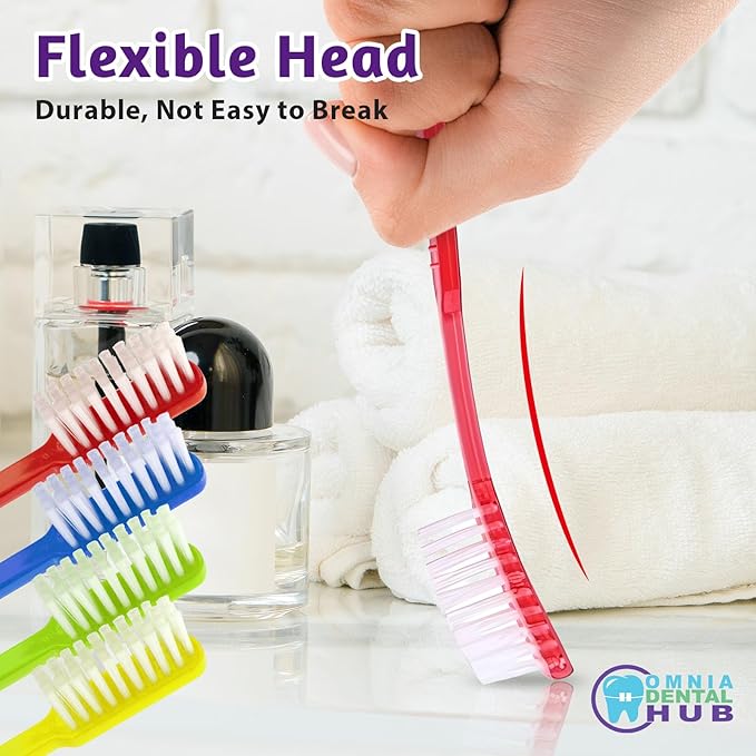 100 PCs Disposable Prepasted Toothbrushes by Omnia ONE | Convenient, Ready-to-Use, Hygienic – Perfect for Travel, Dental Offices, and On-The-Go Oral Care