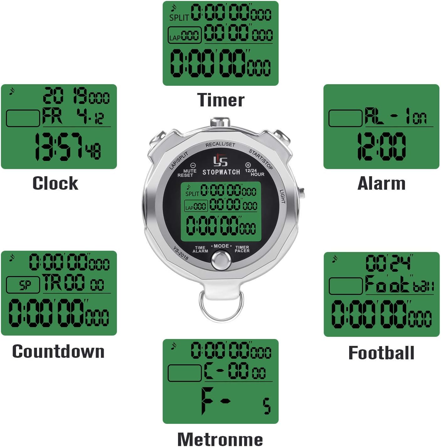 LAOPAO Melt Stopwatch, Clock Daily Rainproof Digital Timer for Sports Match,Competition,Coach,Referee,Training,Timing