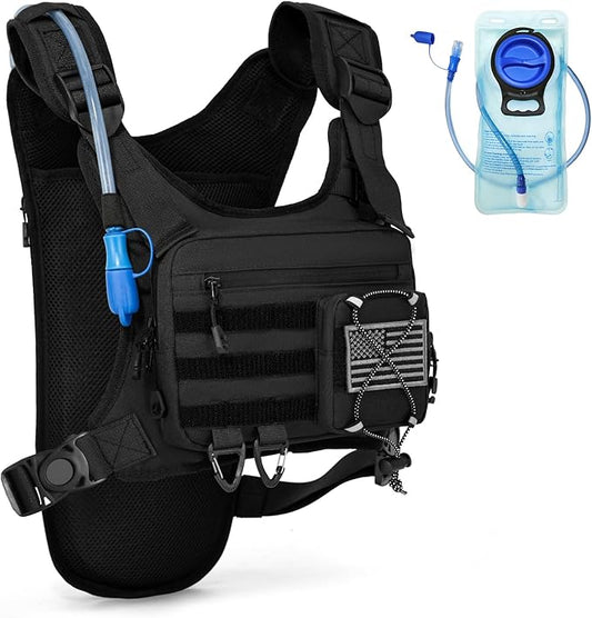 Hydration Vest with 2L Water Bladder for Men and Women,Lightweight Adjustable Hydration Backpack,Reflective Running Hydration Chest Bag for Hiking Climbing Cycling