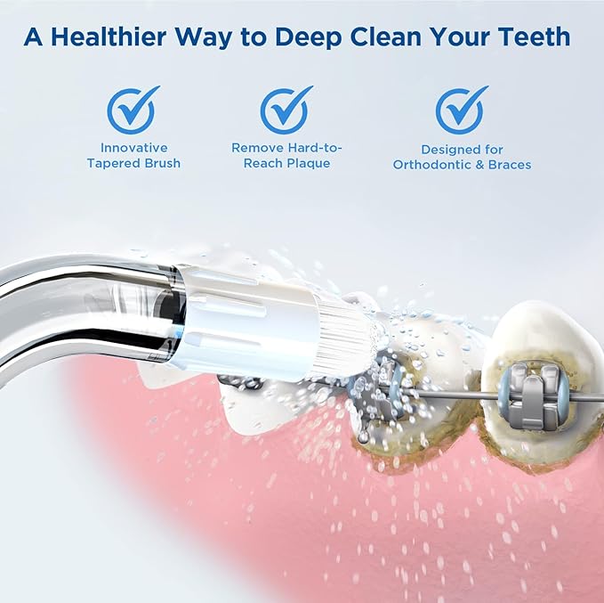 for Waterpik Replacement Heads, Replacement Tips for Waterpik Water Flosser, Suitable for Waterpik Accessories Replacement Tips, for OD-100E(6 Orthodontic Tips)