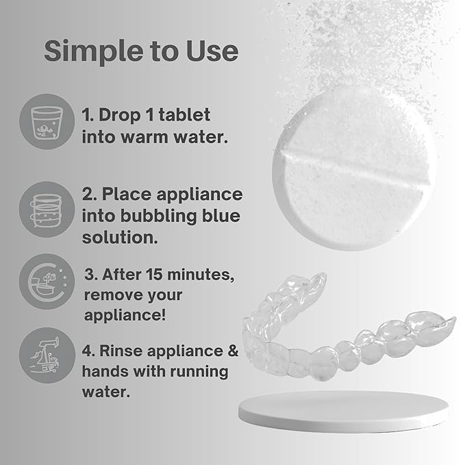 120 Count Retainer Cleaner Tablets for Aligner, Mouth Guard, Night Guard and More. Cleaning Tablets for Ultrasonic Cleaners - Fresh in 3 Minutes - 4 Month Supply - Mint