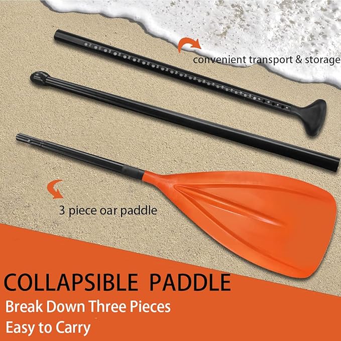 LBW 3 Piece SUP Paddle Board Paddle Floating Portable Paddleboard Accessories Adjustable Double Holes Lock Sturdy & Ergonomic for Surfing Beginner