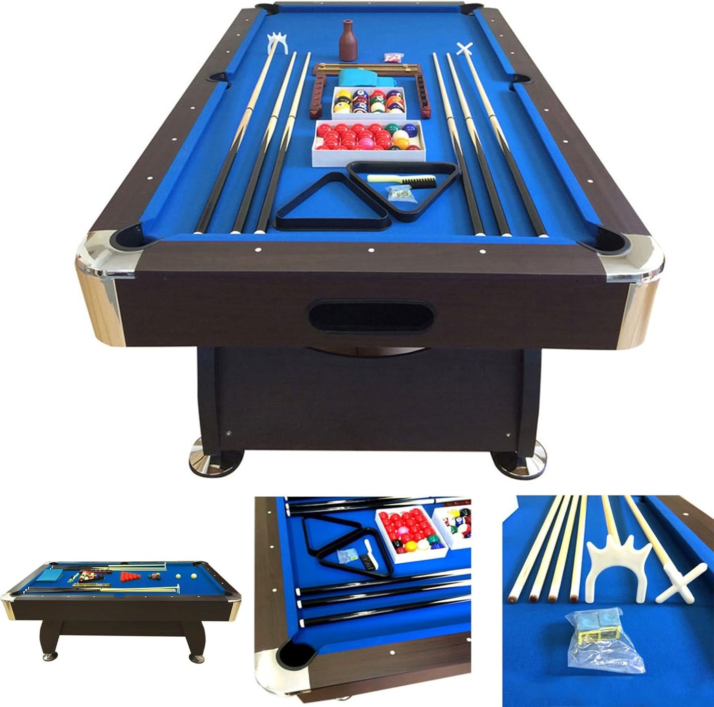 8 Foot Pool Table Billiard Table Blue Felt – Vintage Blue