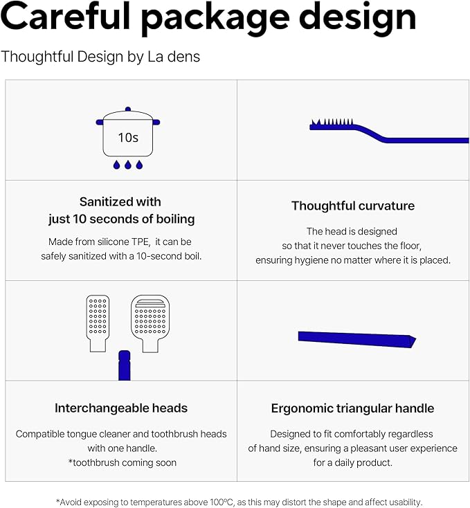 Tongue Scraper – Dual Scraper & 120 Micro Brushes for Fresh Breath, Soft TPE, Anti-Gag Design (Blue)