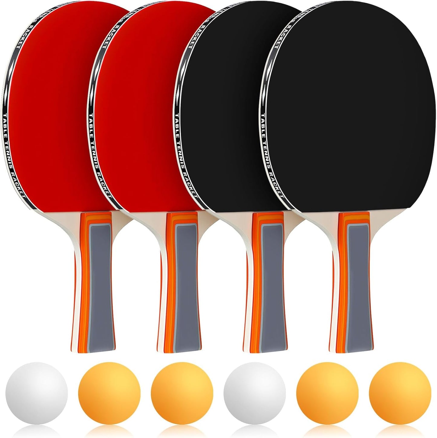 Liliful Table Tennis Rackets Set with Table Tennis Balls and Storage Bags for Indoor Outdoor Games