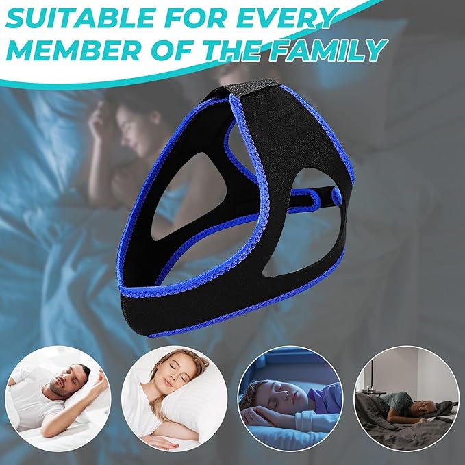 Anti Snoring Chin Strap,Chin Strap with Adjustable Velcro,Snoring Solution Effective Anti Snore Device,Breathable Stop Snoring Solution to Keep Mouth Closed and Reduce Snoring