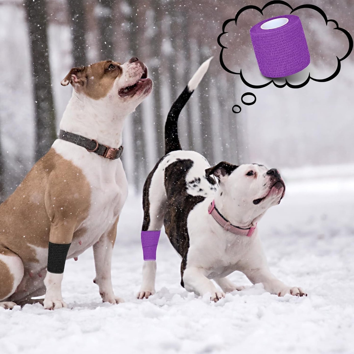 8 Pack 2 in x 5 Yards Cohesive Wrap Self Adhesive Bandage Wrap Elastic Self Adherent Wrap Self Stick Vet Tape for Athletic, Wrist, Ankle, Knees, Pets (Dark Purple)