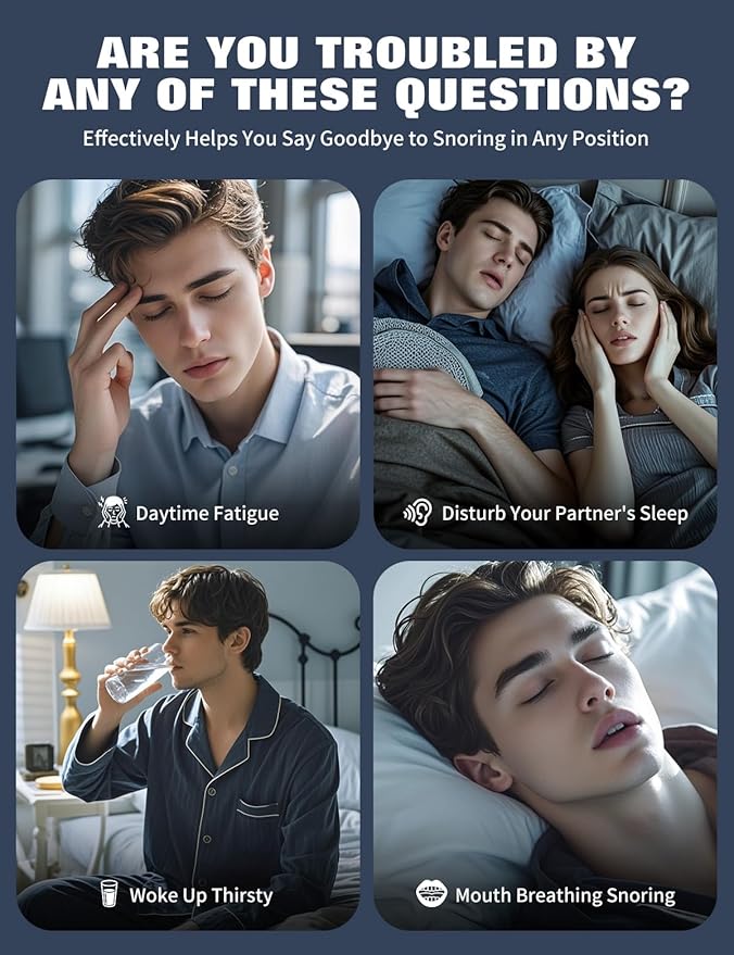 Chin Strap for Sleeping,Anti Snore Chin Strap for CPAP Users,Anti Snoring Devices Breathable and Reusable for Men and Women,Simple and Effective Snoring Solution