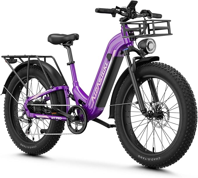 M1 Pro Electric Bike, 1800W Peak Motor Electric Bike for Adults, 48V 17.5Ah, 26'' x 4.0'' Fat Tire Electric Mountain Bike, Ebike with 85 Miles, 36MPH, 7 Speed 110Nm and Dual Suspension
