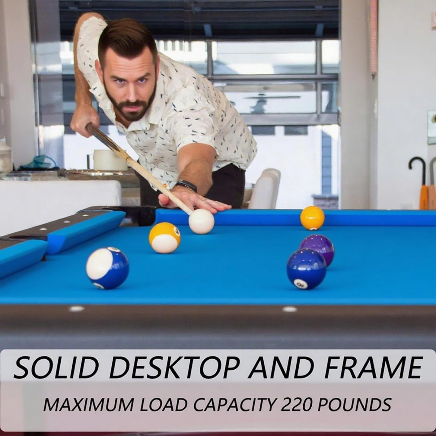 7 FT Portable Folding Pool Table - Complete Billiards Set with Balls, Cues & Accessories - for Game Rooms, Apartments & Offices